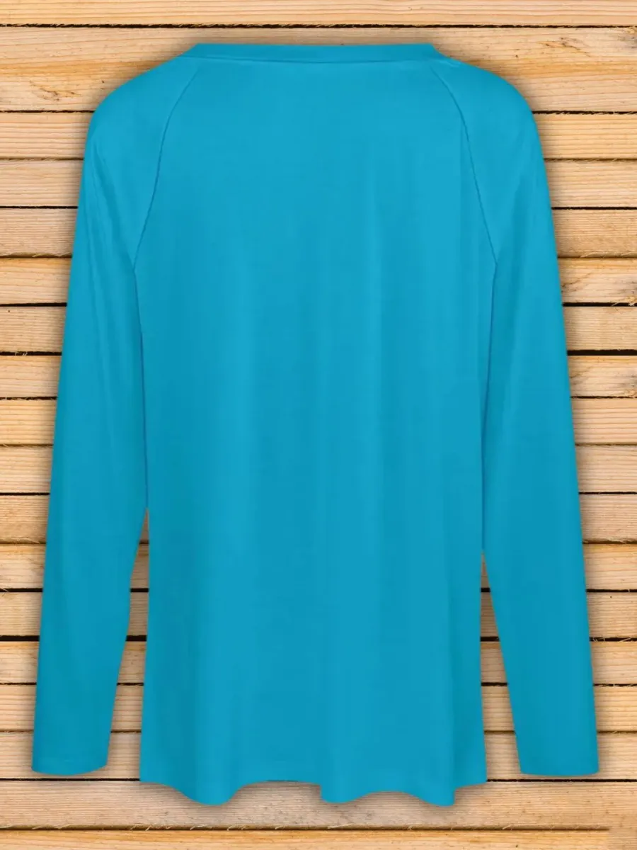 Colorful Cat V-Neck Top