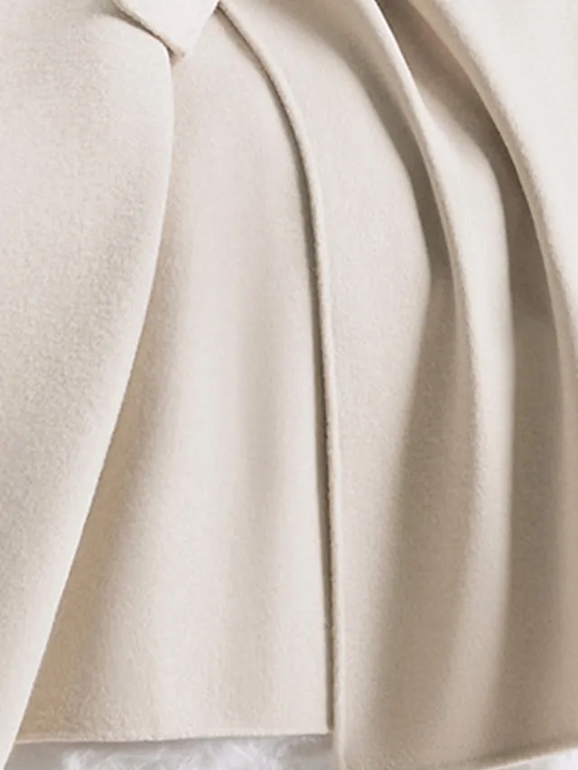 Women's Winter Coat Coat Warm Breathable Outdoor Daily Wear Vacation Going out Pocket With Belt Single Breasted Turndown Active Fashion Comfortable Street Style Solid Color Regular Fit Outerwear Long