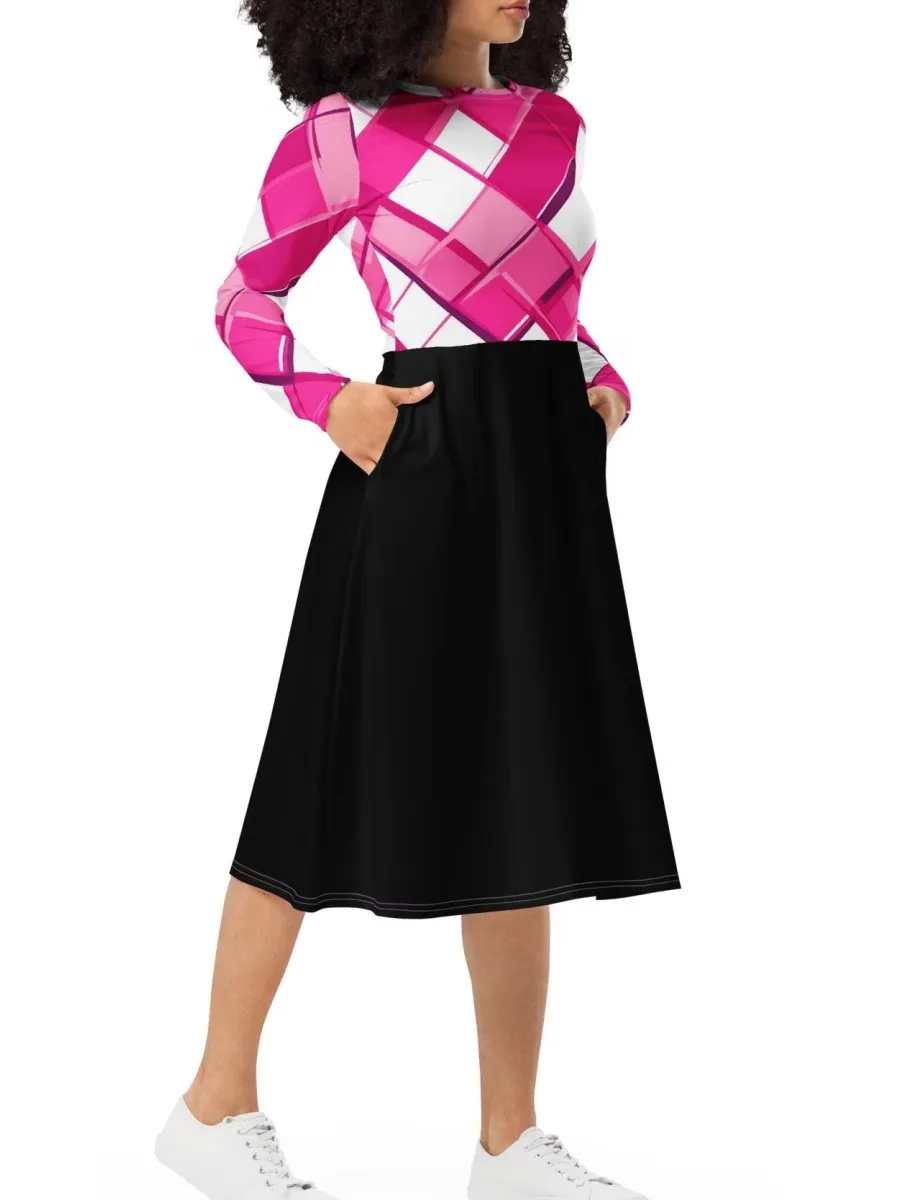 Plaid Long Sleeve Dress