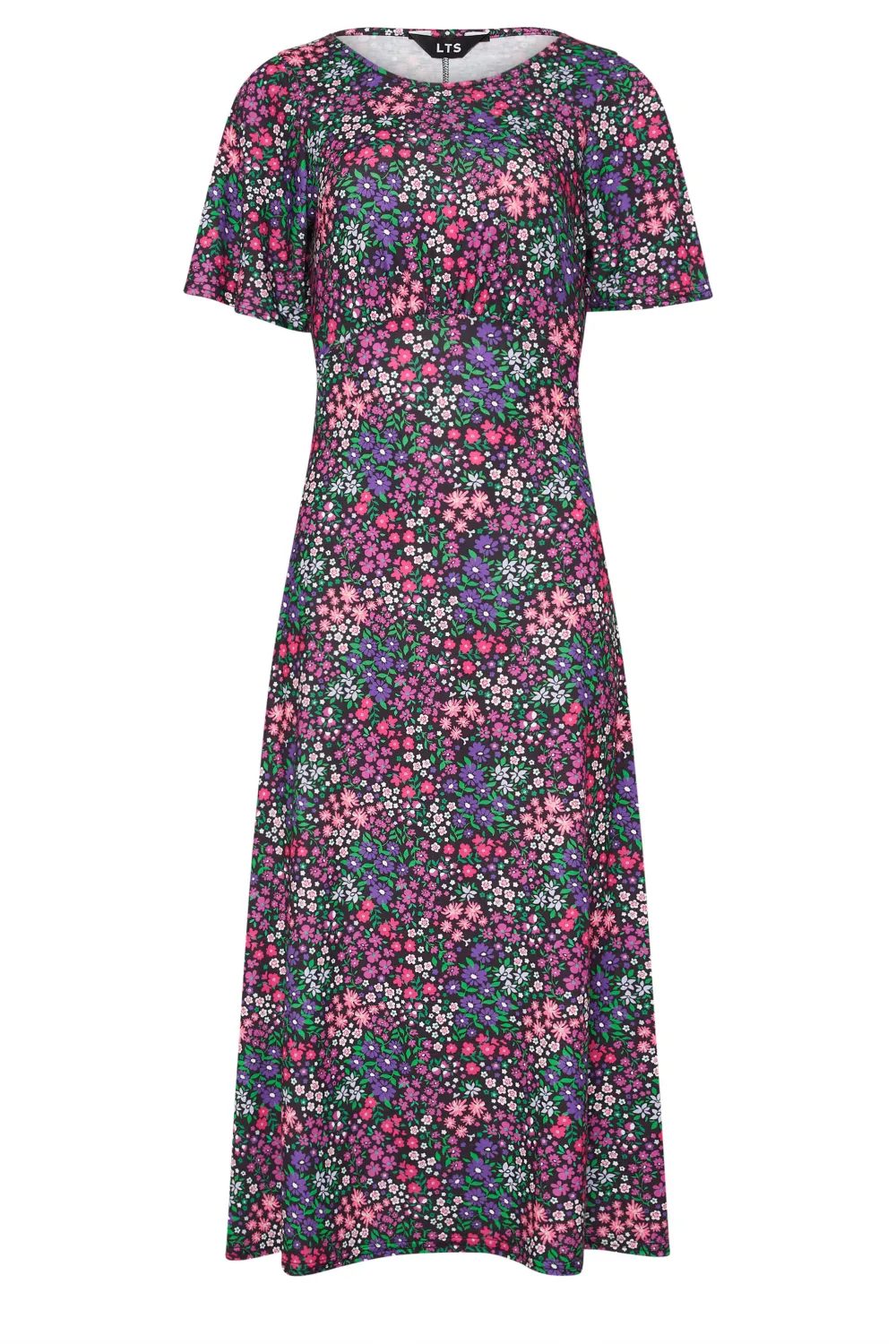 LTS Tall Purple Floral Print Midi Dress