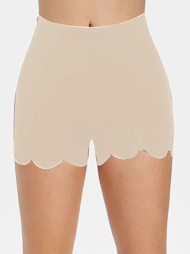 Women's Slim Shorts Cotton Black White Beige Fashion Casual Daily High Elasticity Short Tummy Control Plain M L XL