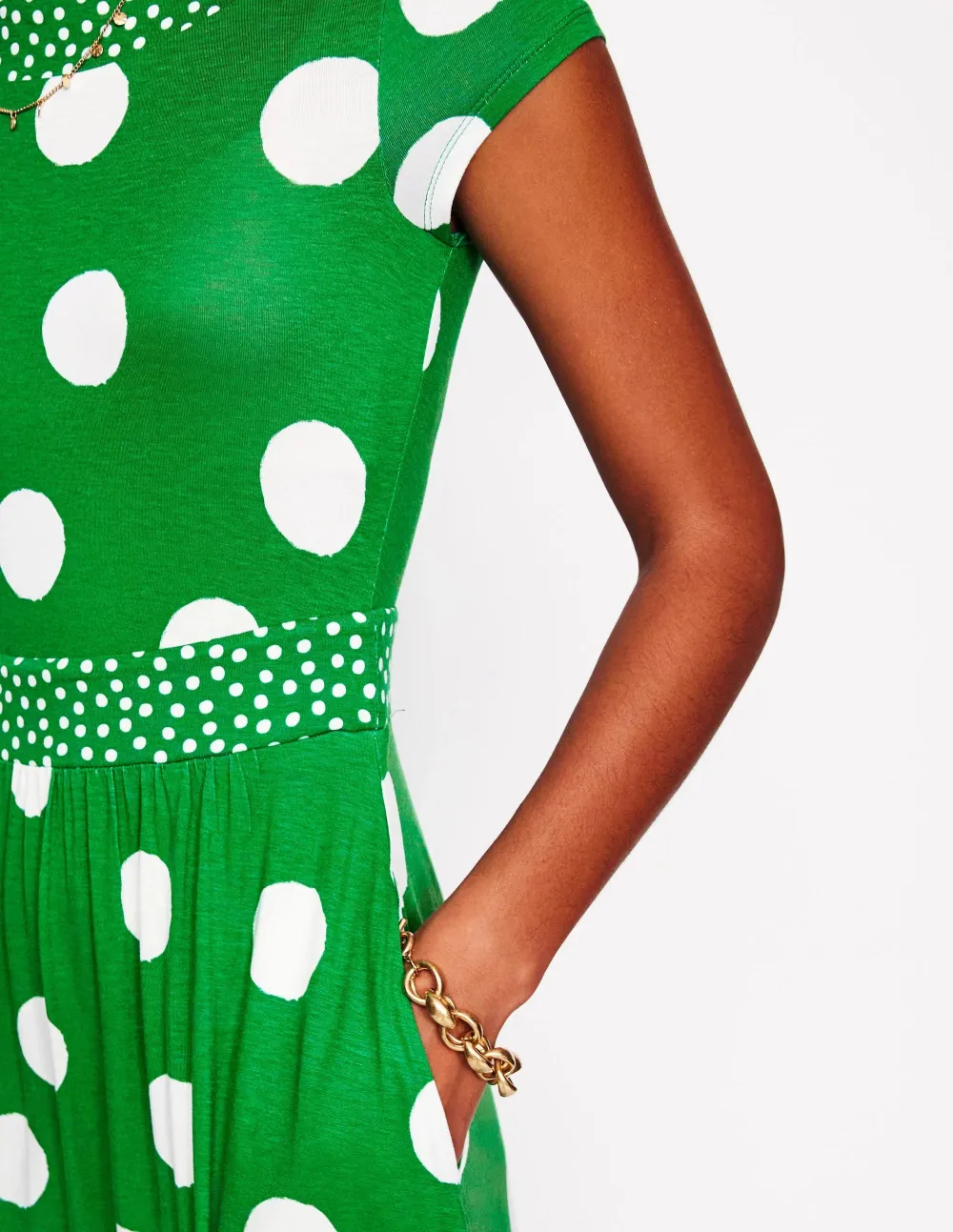 Rich Emerald Jersey Midi Dress