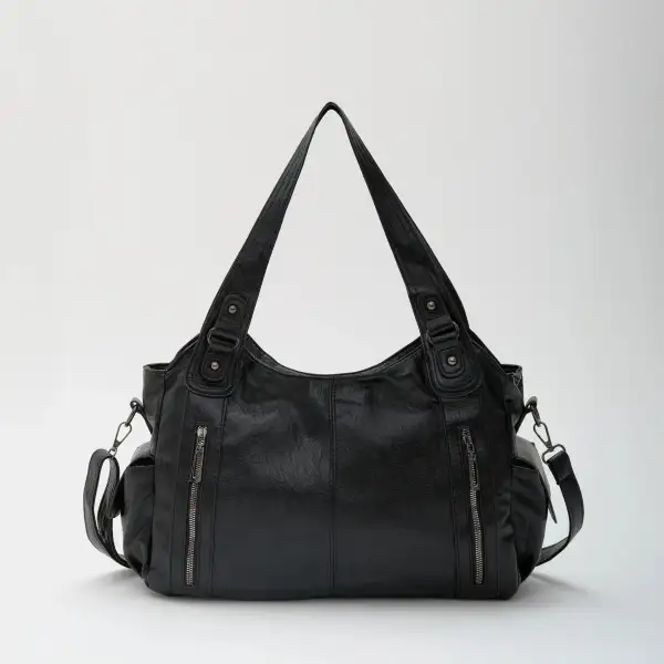 Pocket Front Leather Crossbody Bag