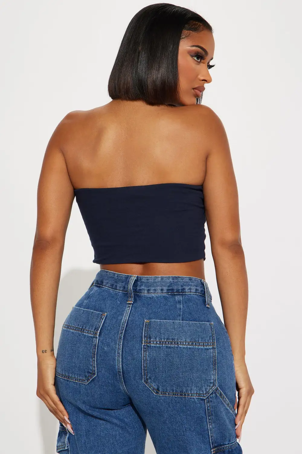 Album Release Lace Up Graphic Top - Navy