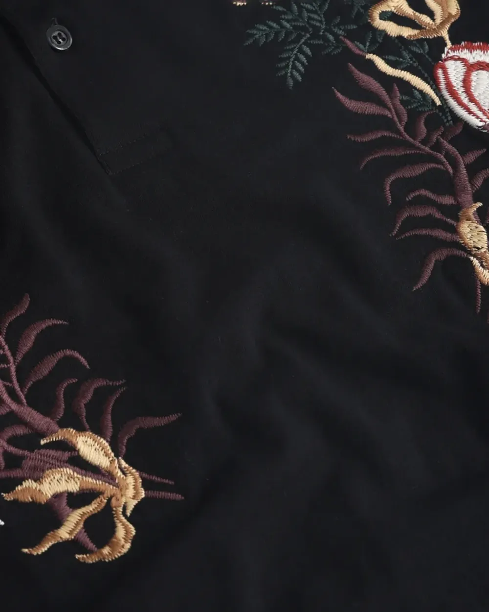 Daily Simple And Slimming Black Print Polo Shirt