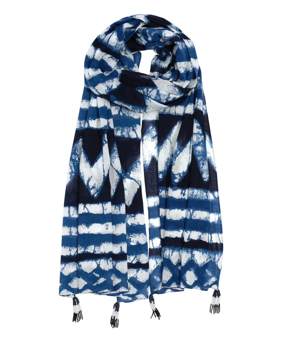 INDIGO PRINT CASUAL STYLE WRAP