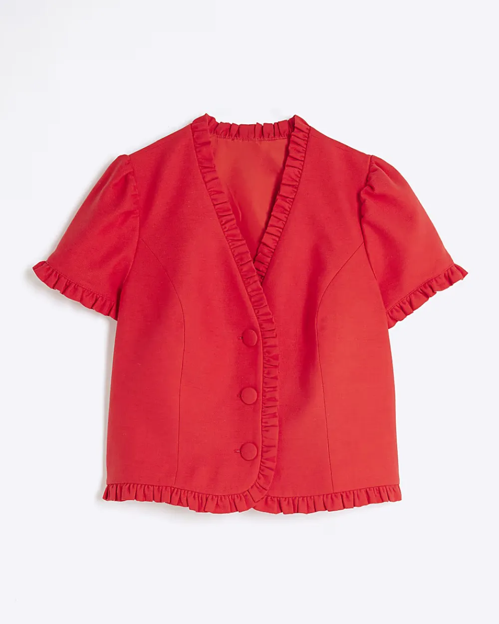 V-Neck Pleated Lace Women's Short-Sleeved Shirts