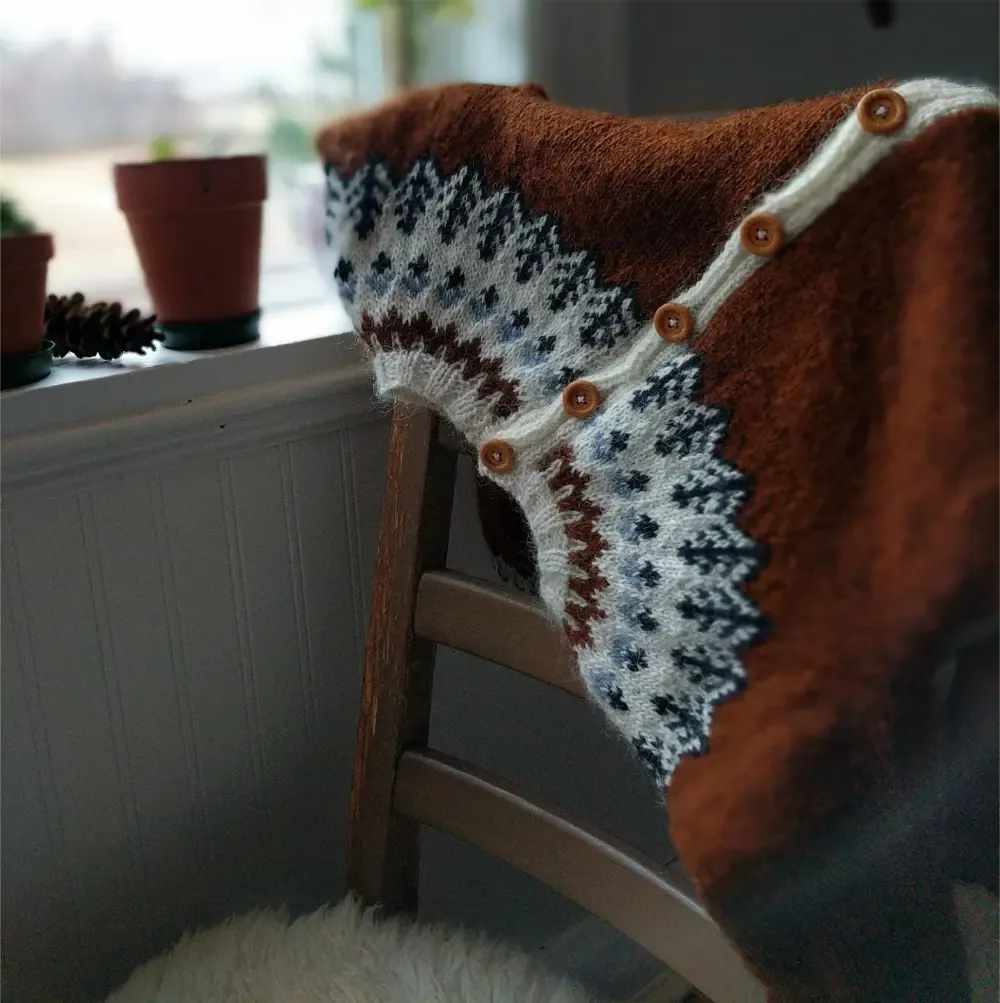 Vintage Button Icelandic Cozy Warm Sweater