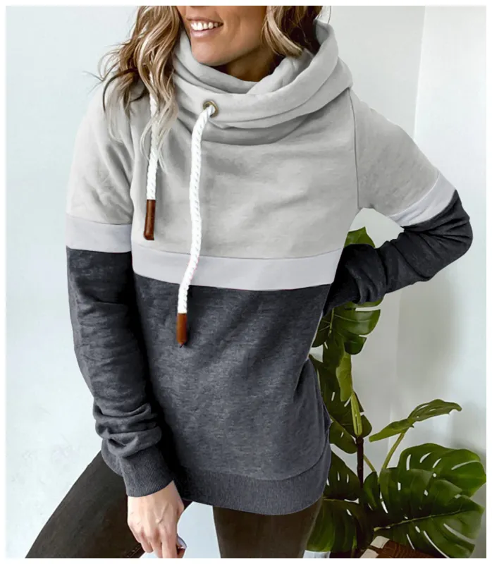 Cowl Neck Floral Loosen Sweatshirts