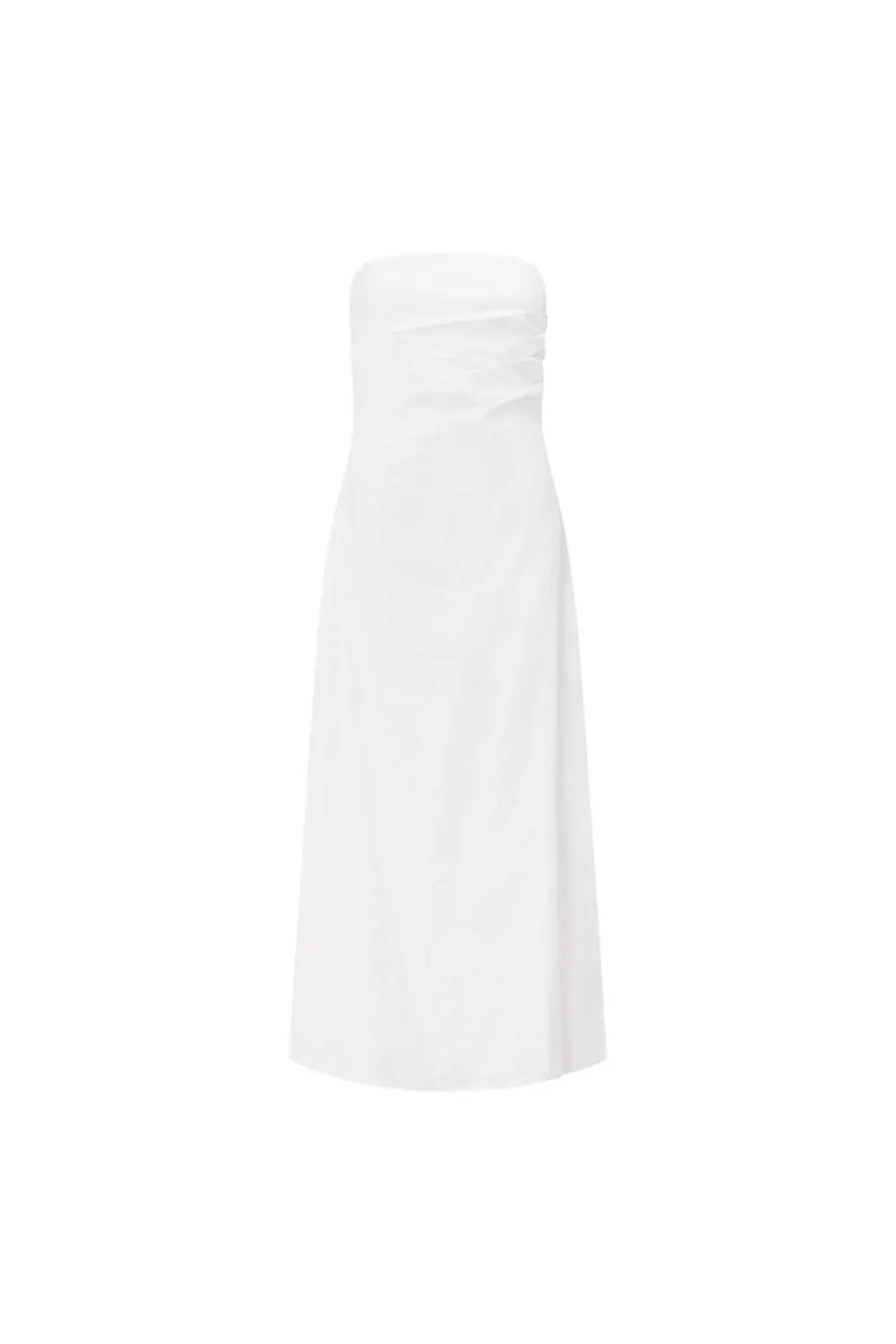 Strapless Wrap Style Midi Dress