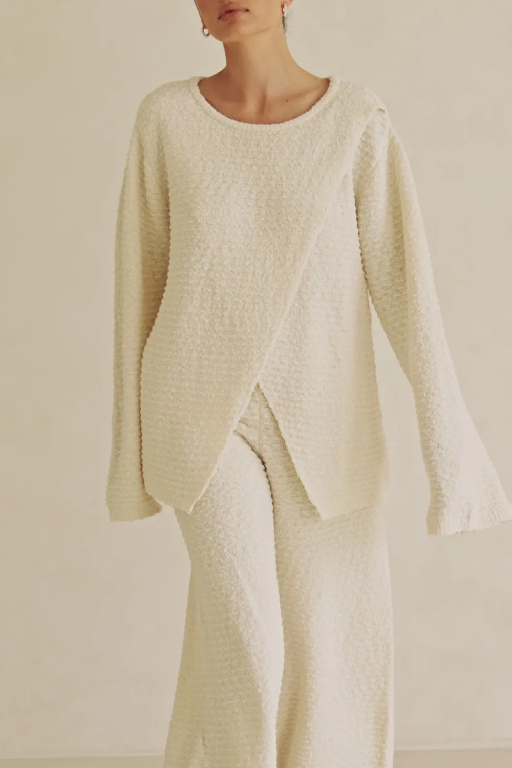 Asymmetric Hem Knit Sweater