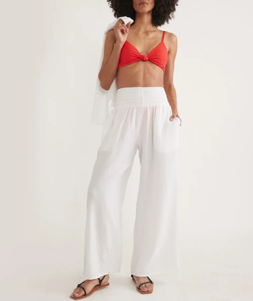 Flowy White Palazzo Pants