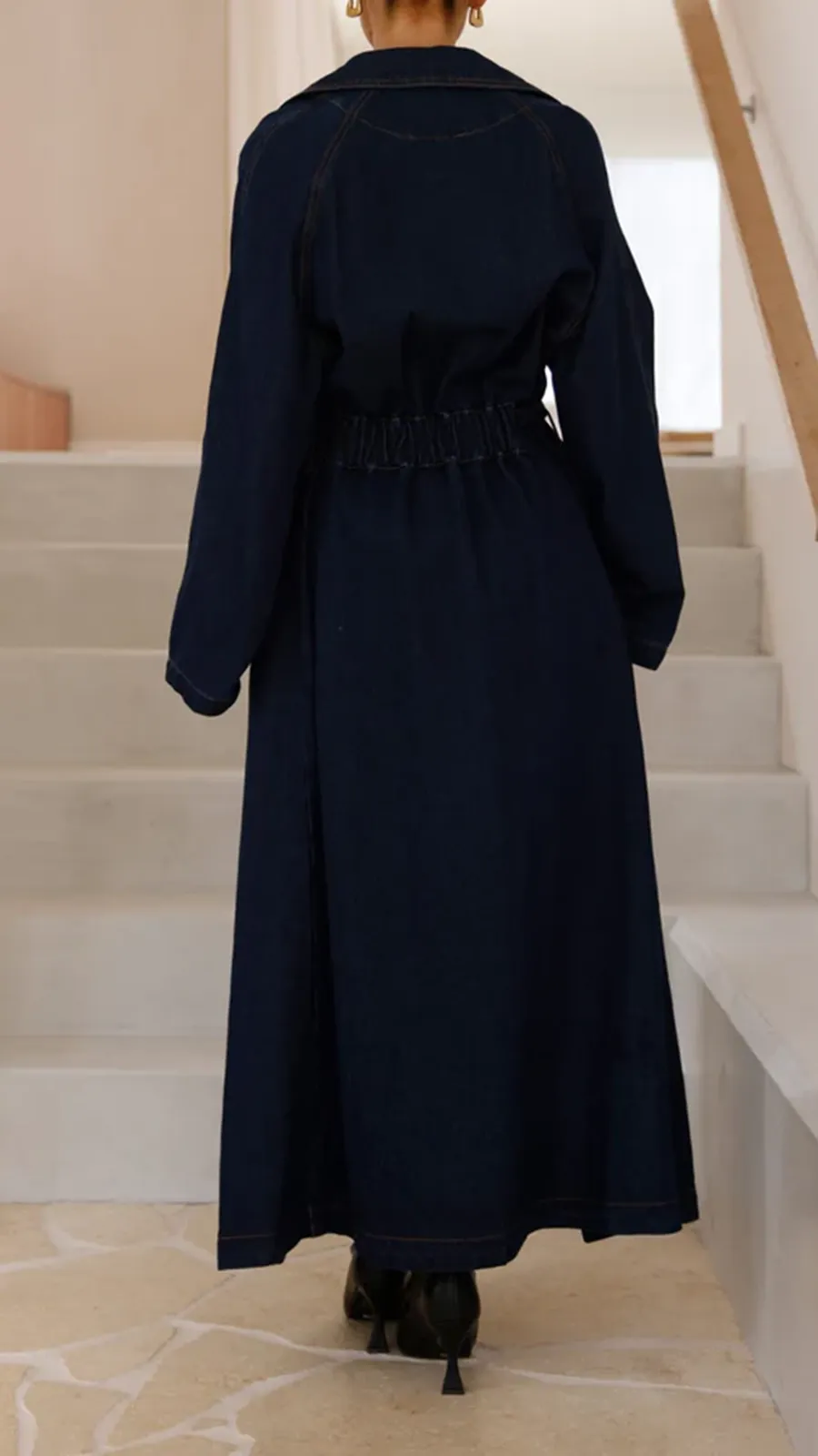 Extra Long Dark Denim Jacket