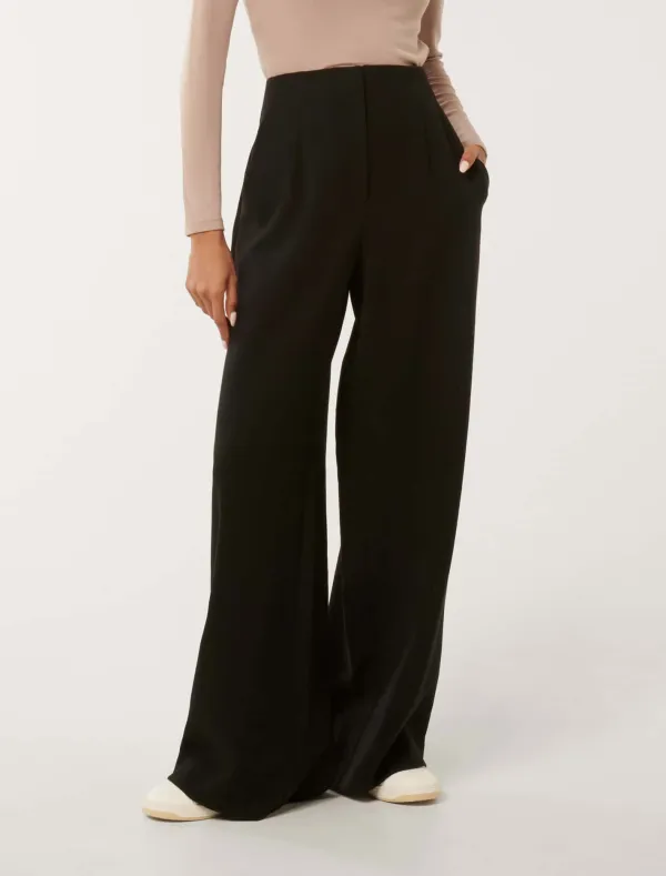 Petite High-Waist Wide-Leg Pants