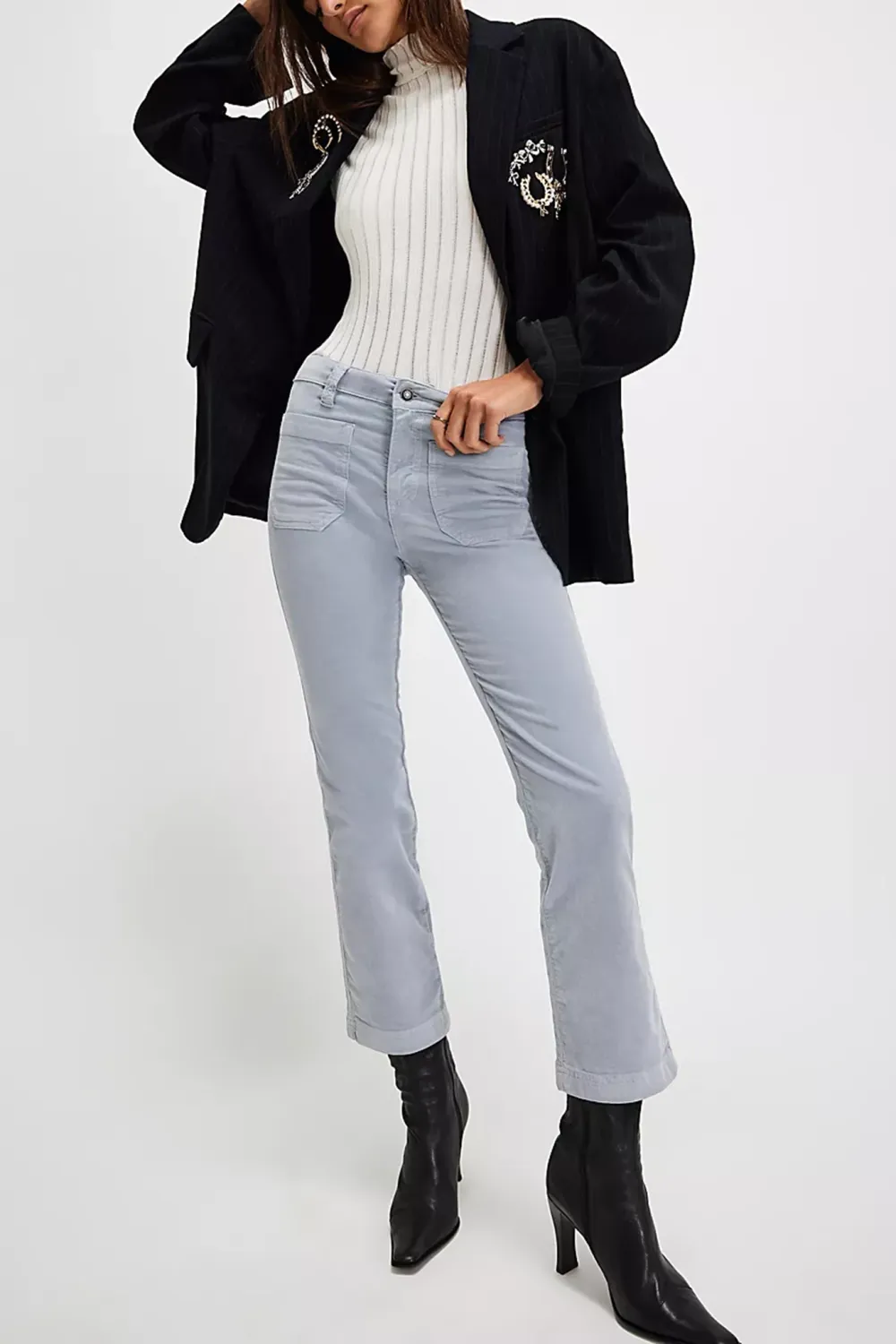 Mid Rise Straight Jeans