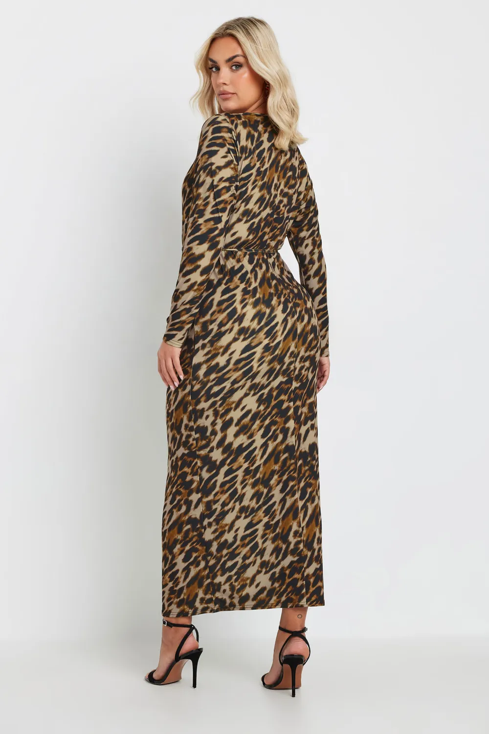 LIMITED COLLECTION Curve Brown Leopard Print Square Neck Dress