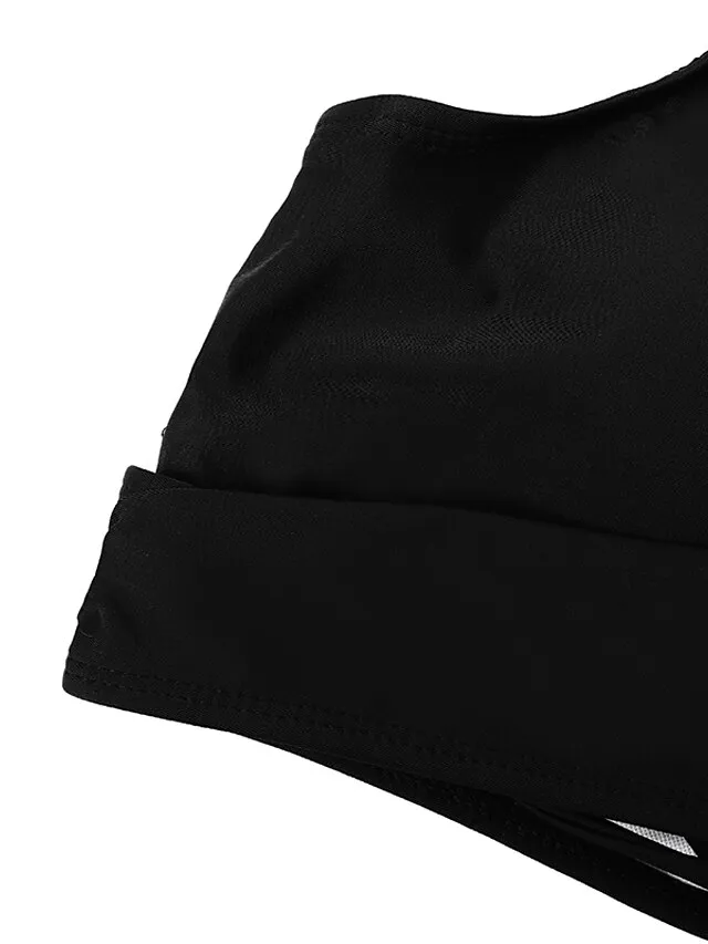 Women's Swimwear Bikini 2 Piece Plus Size Swimsuit Ruched Backless 2 Piece Open Back Slim Camouflage Pure Color Orange Padded V Wire Bathing Suits New Vacation Fashion