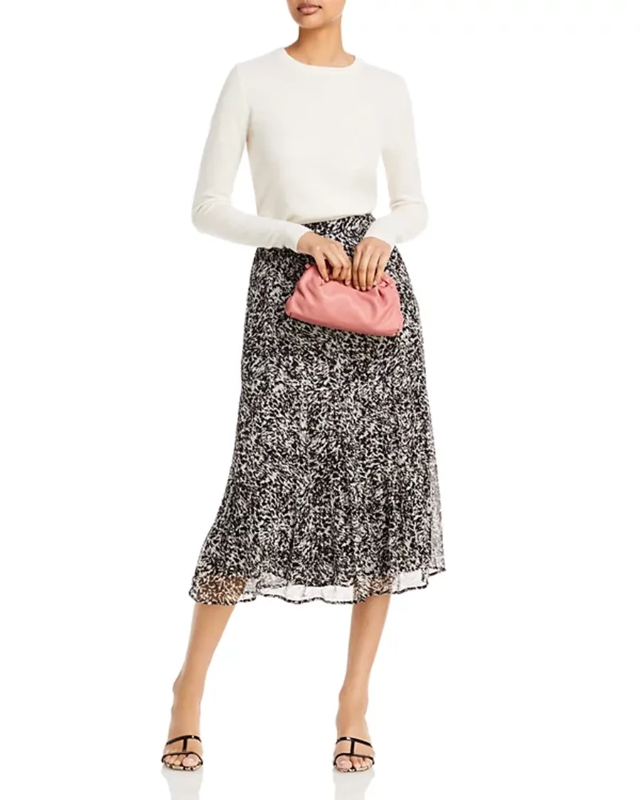 Casual Style Ribbed Crewneck Cashmere Sweater