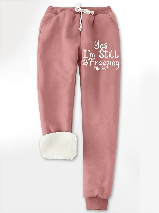 Women's Fleece Pajama Sets Lounge Sets Letter Warm Comfort Soft Home Daily Bed Fleece Warm Breathable Crew Neck Long Sleeve Pullover Pant Elastic Waist Fall Winter Pink