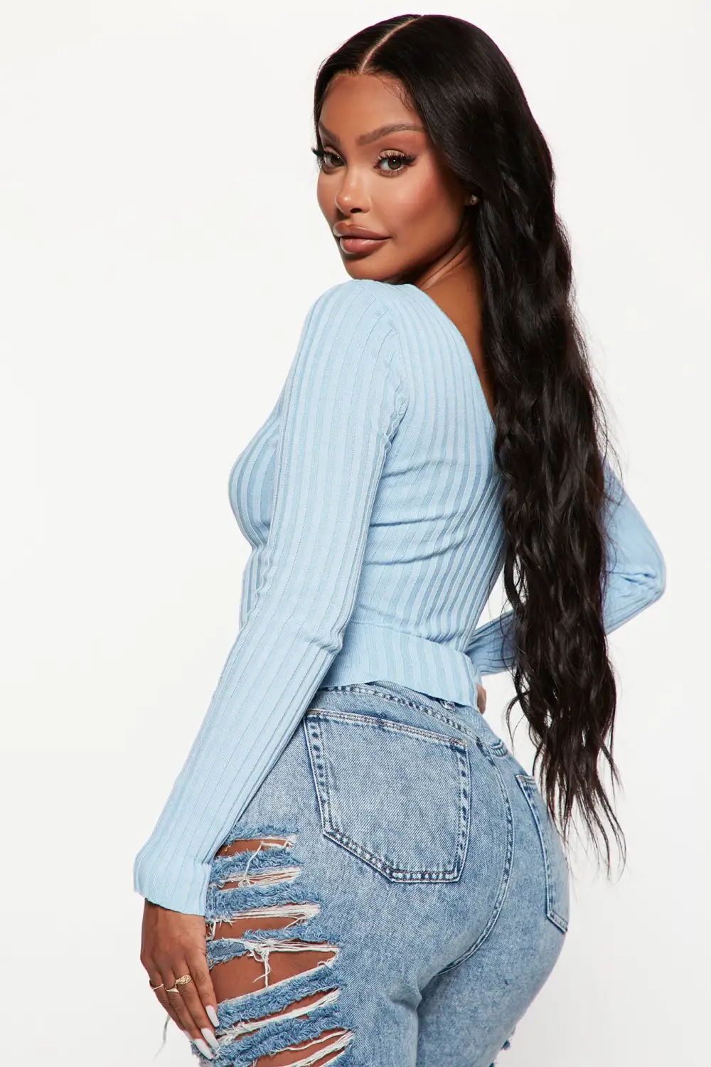 Kallan Knit Sweater Top - Blue