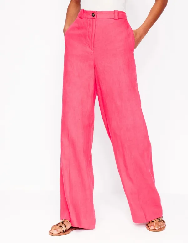 Camelia Pink Linen Pants