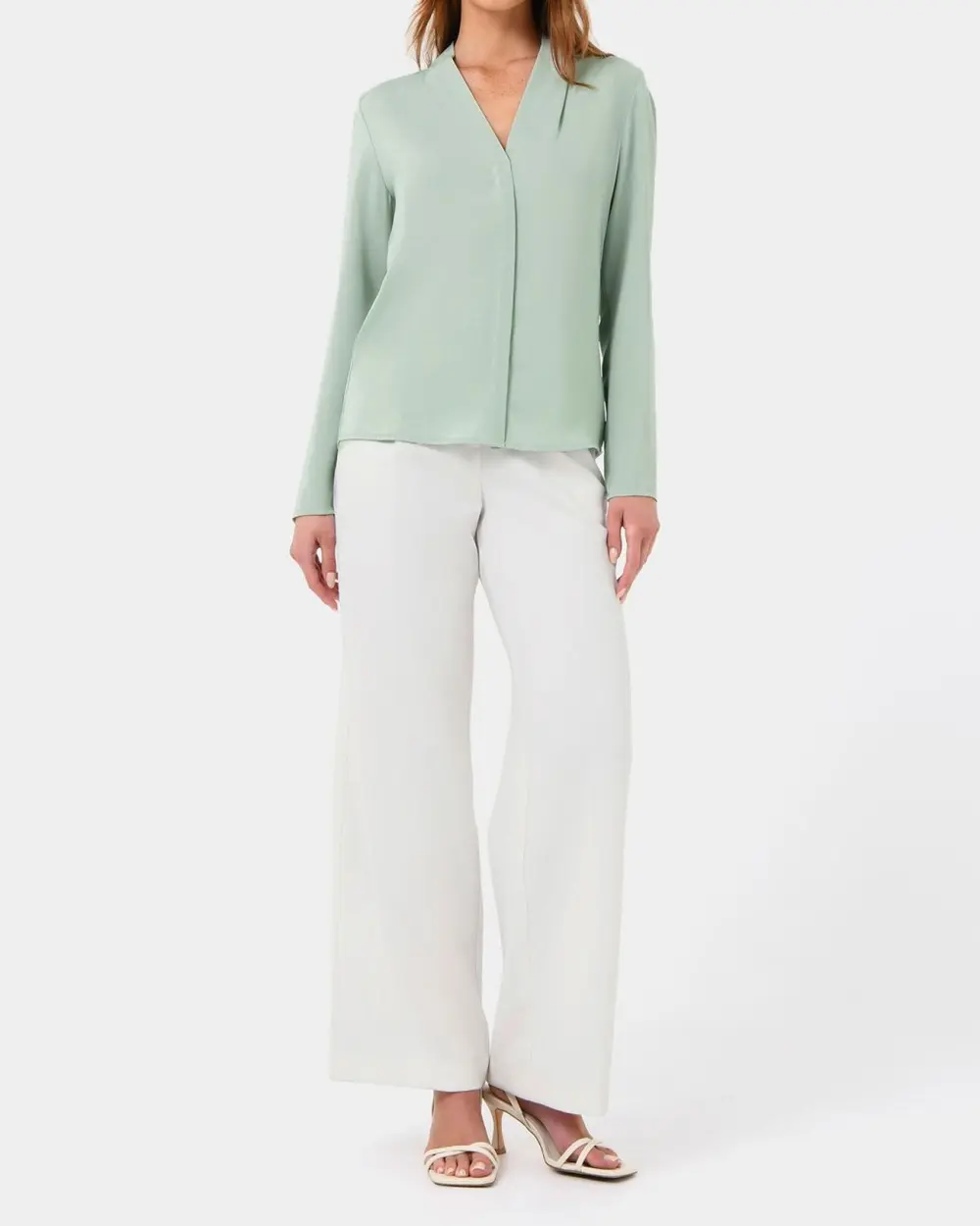 Relaxed Fit Long Sleeve Blouse