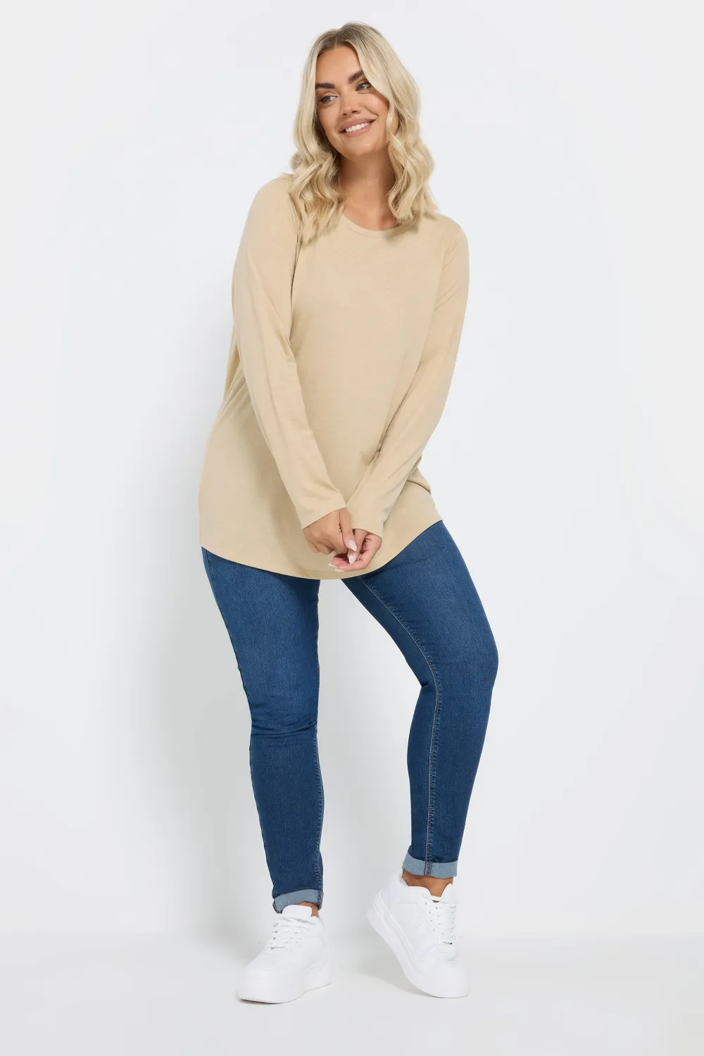 YOURS Curve Black Cotton Long Sleeve T-Shirt