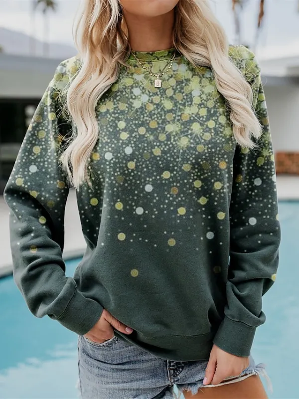 Women's Hoodie Sweatshirt Pullover Vintage White Blue Dark Green Graphic Geometric Abstract Oversized Round Neck Plus Size Long Sleeve Micro-elastic Fall & Winter