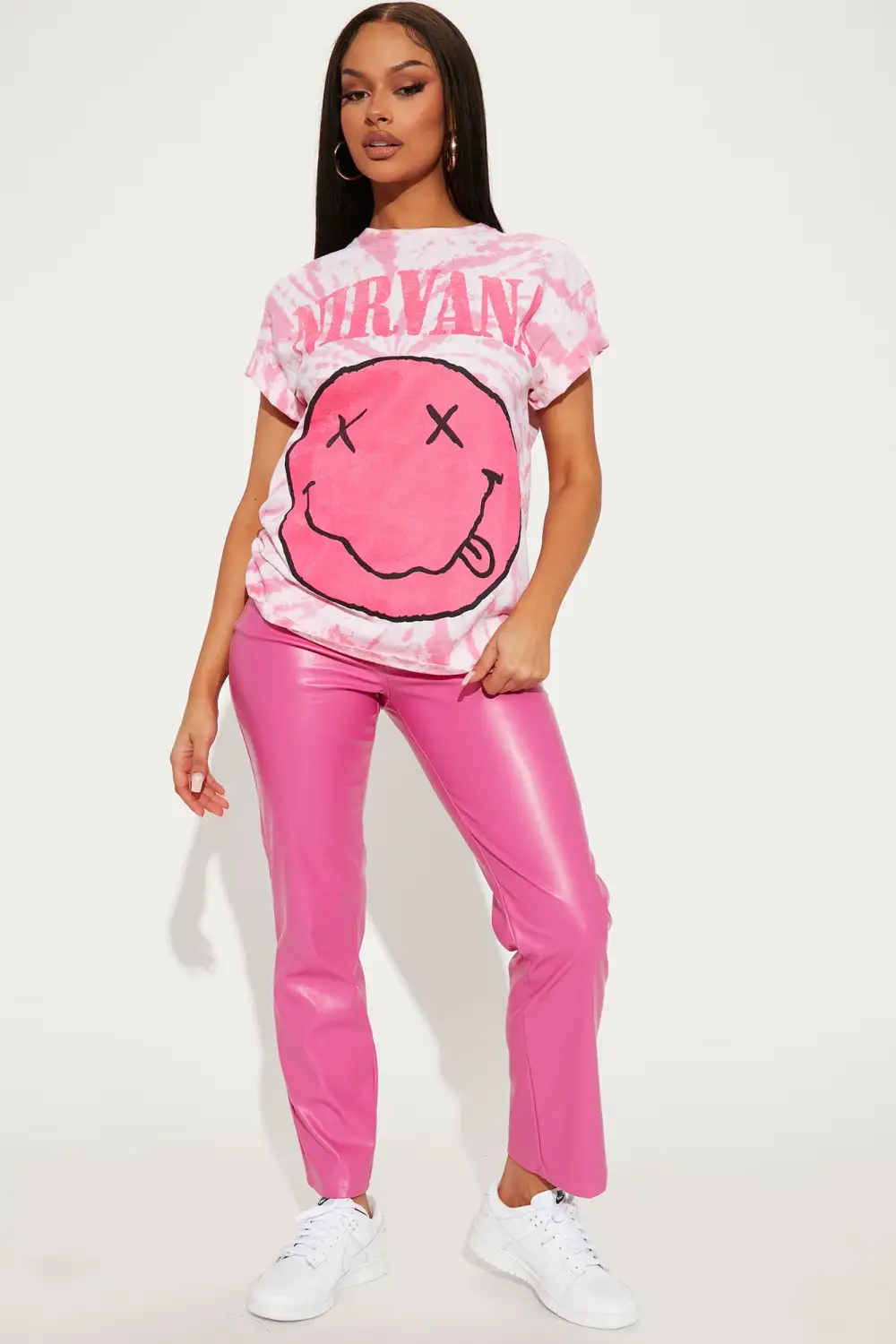Nirvana Swirl Smile Top - Hot Pink