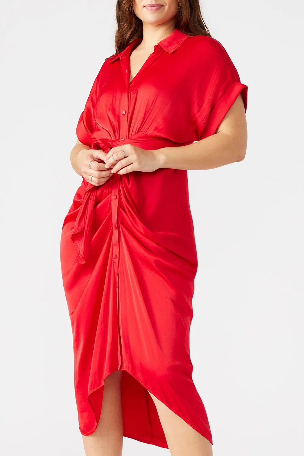 V-NECK DRESS CHOCOLATE