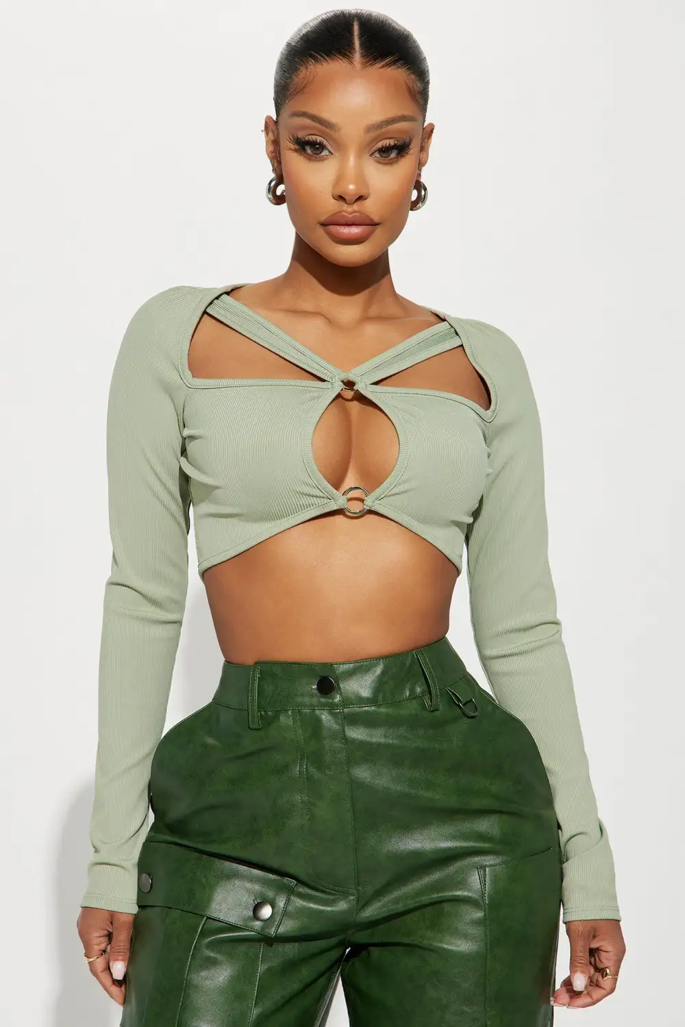 On My Love Cut Out Top - Sage