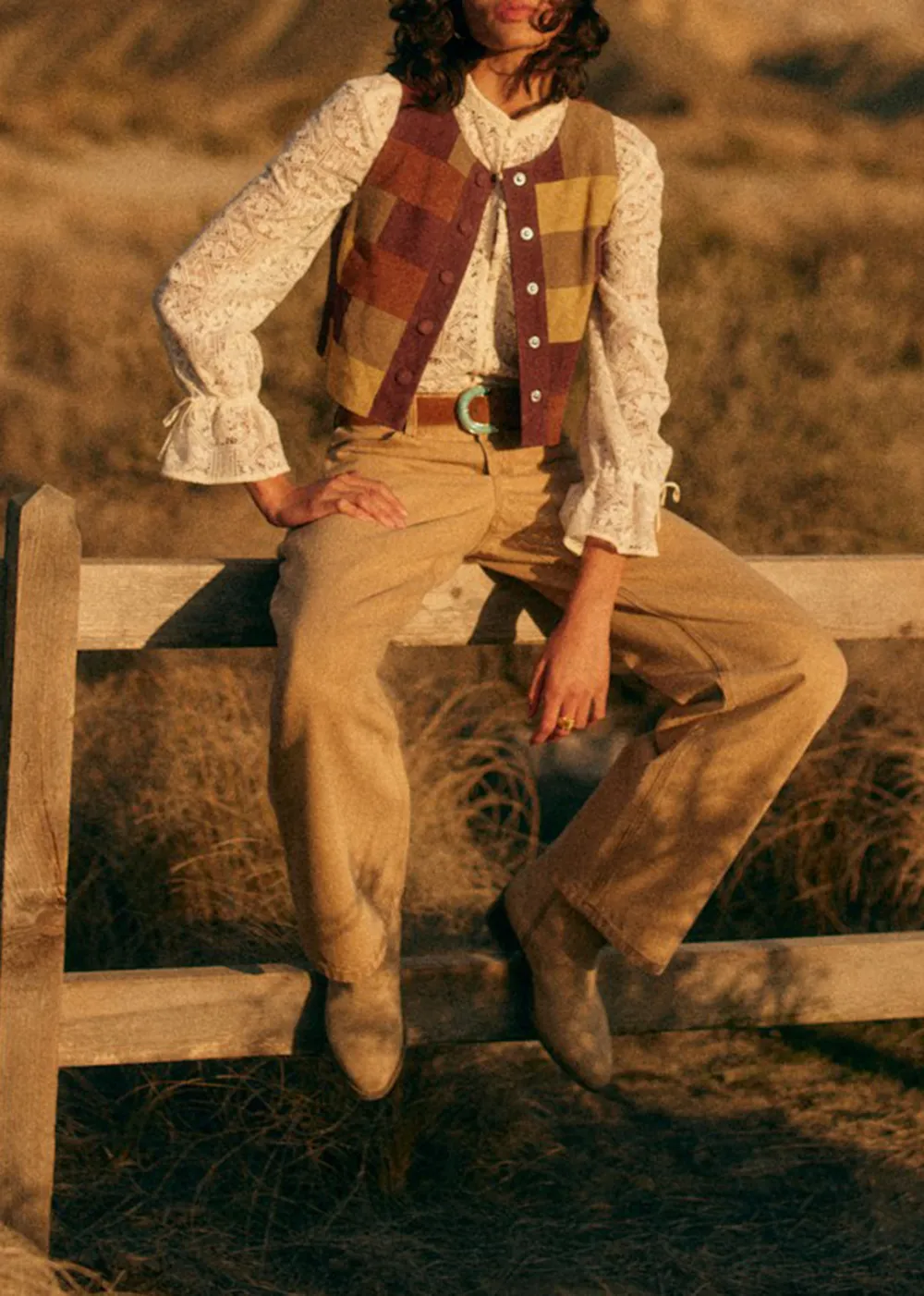 Short Sleeveless Suede Jacket