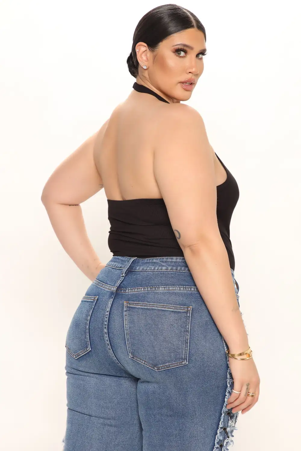 The New Me Halter Bodysuit - Black