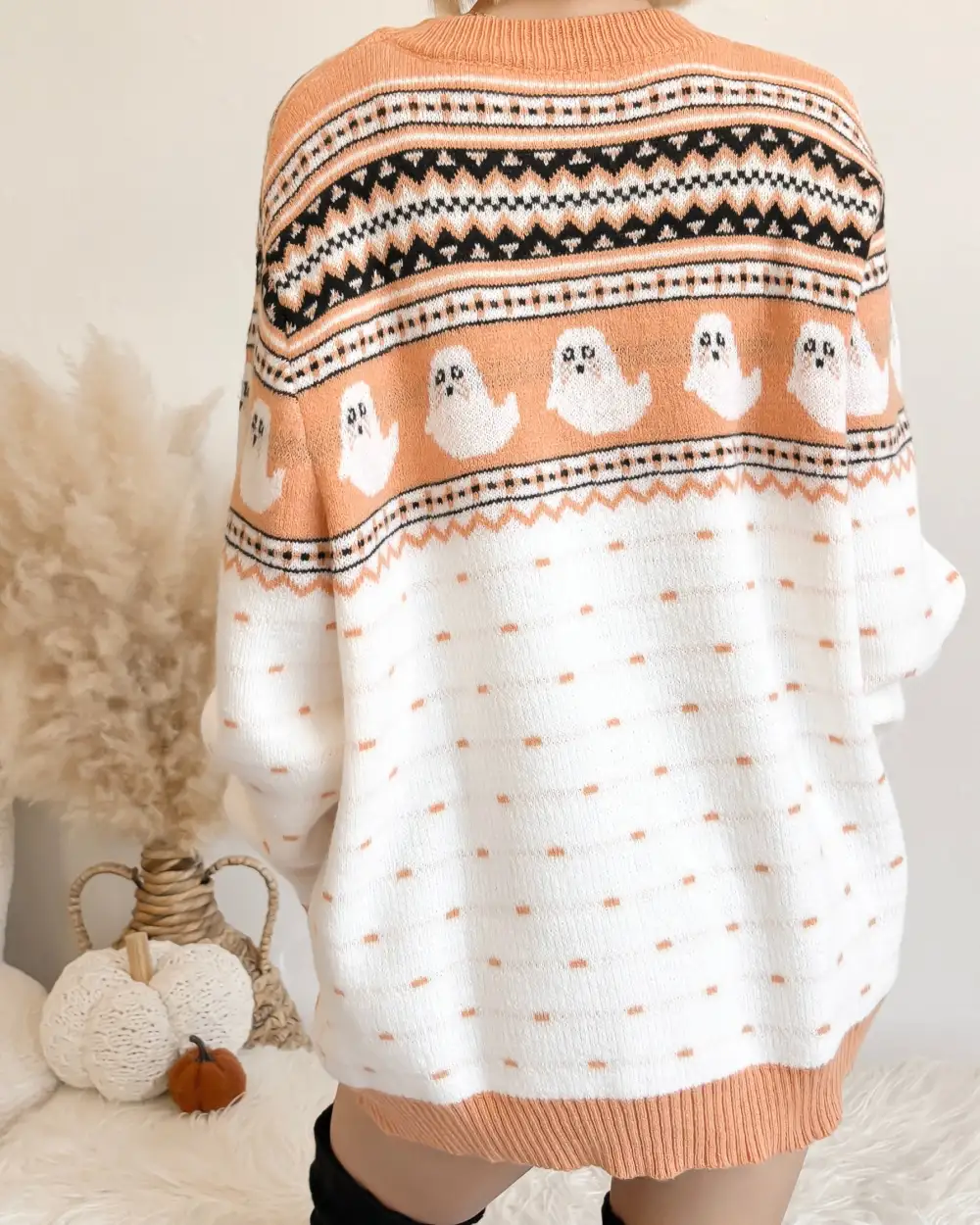 RESTOCKED! VINTAGE INSPIRED: TRICK OR TREAT BOO OVERSIZED KNIT SWEATER