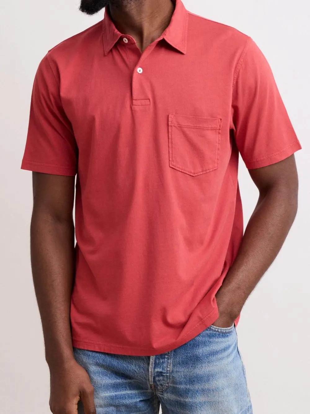 Comfortable Casual Breathable Daily Faded Red Polo Shirt