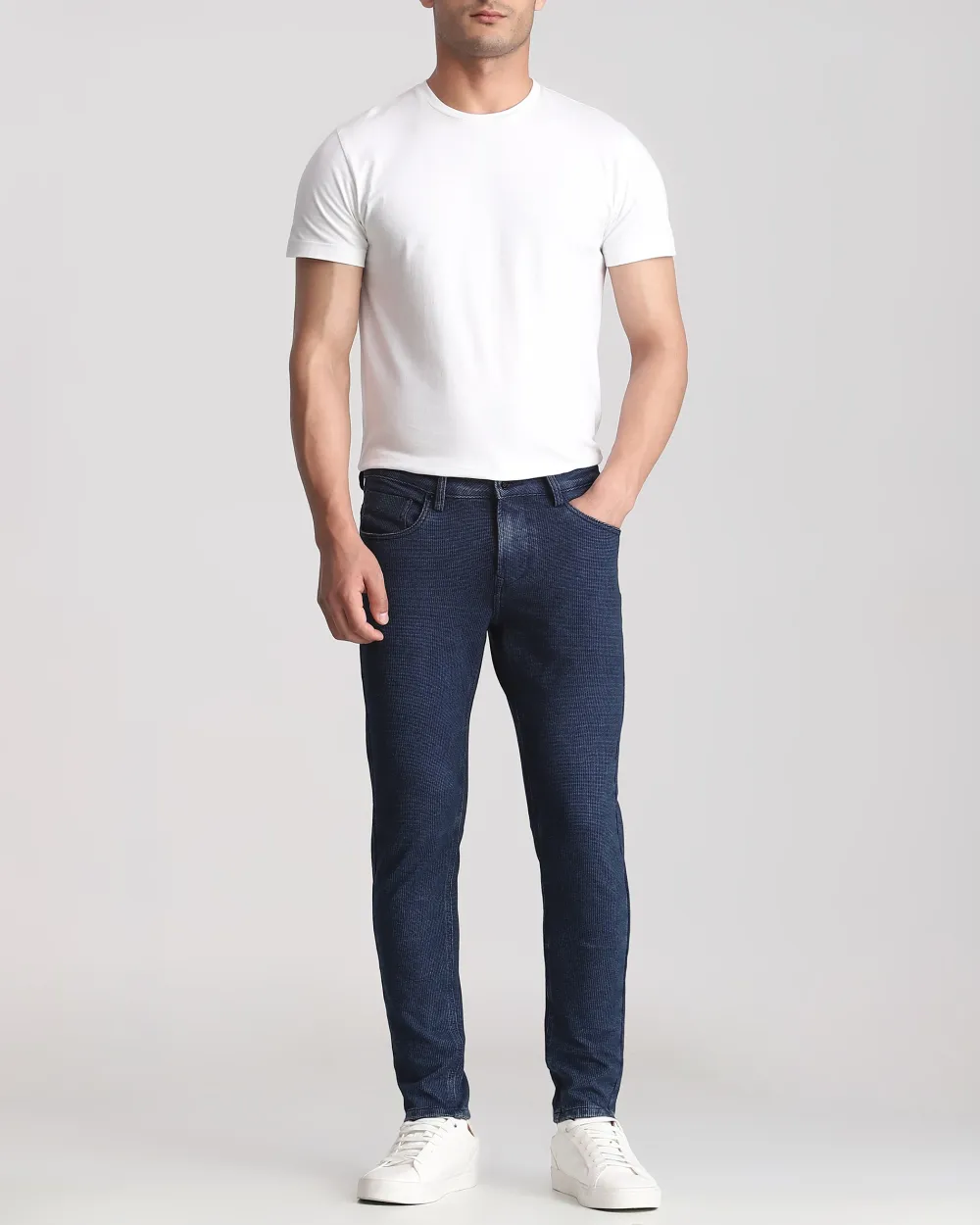 Classic Versatile And Comfortable Straight Mid Blue Jeans