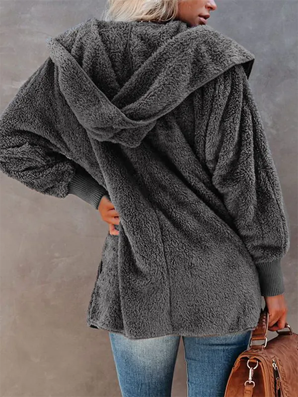 Casual Plain Teddy Jacket