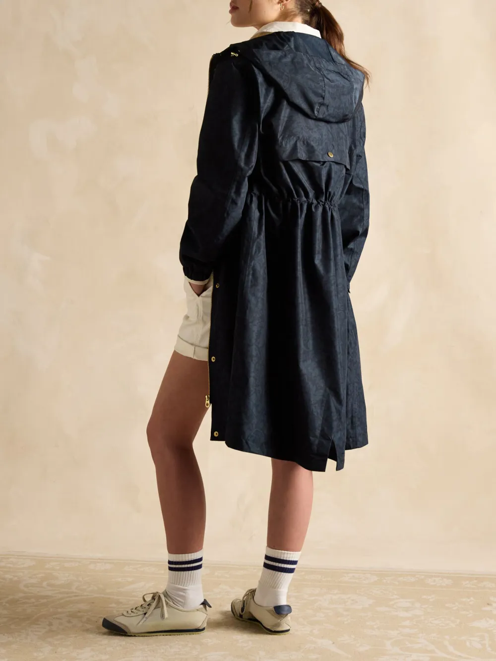 Black Waterproof Foldable Raincoat With Hood