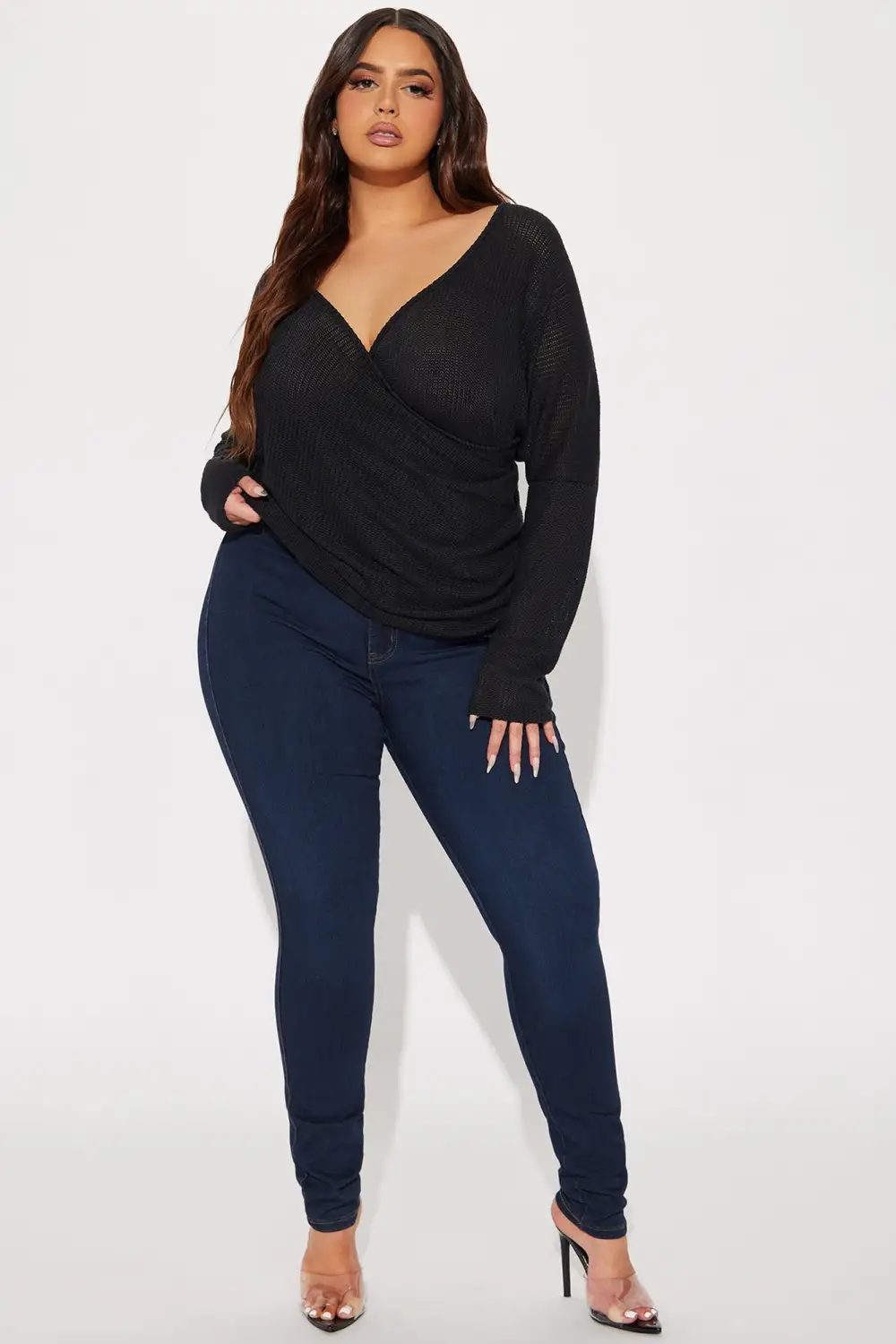 Elianna Wrap Top - Black