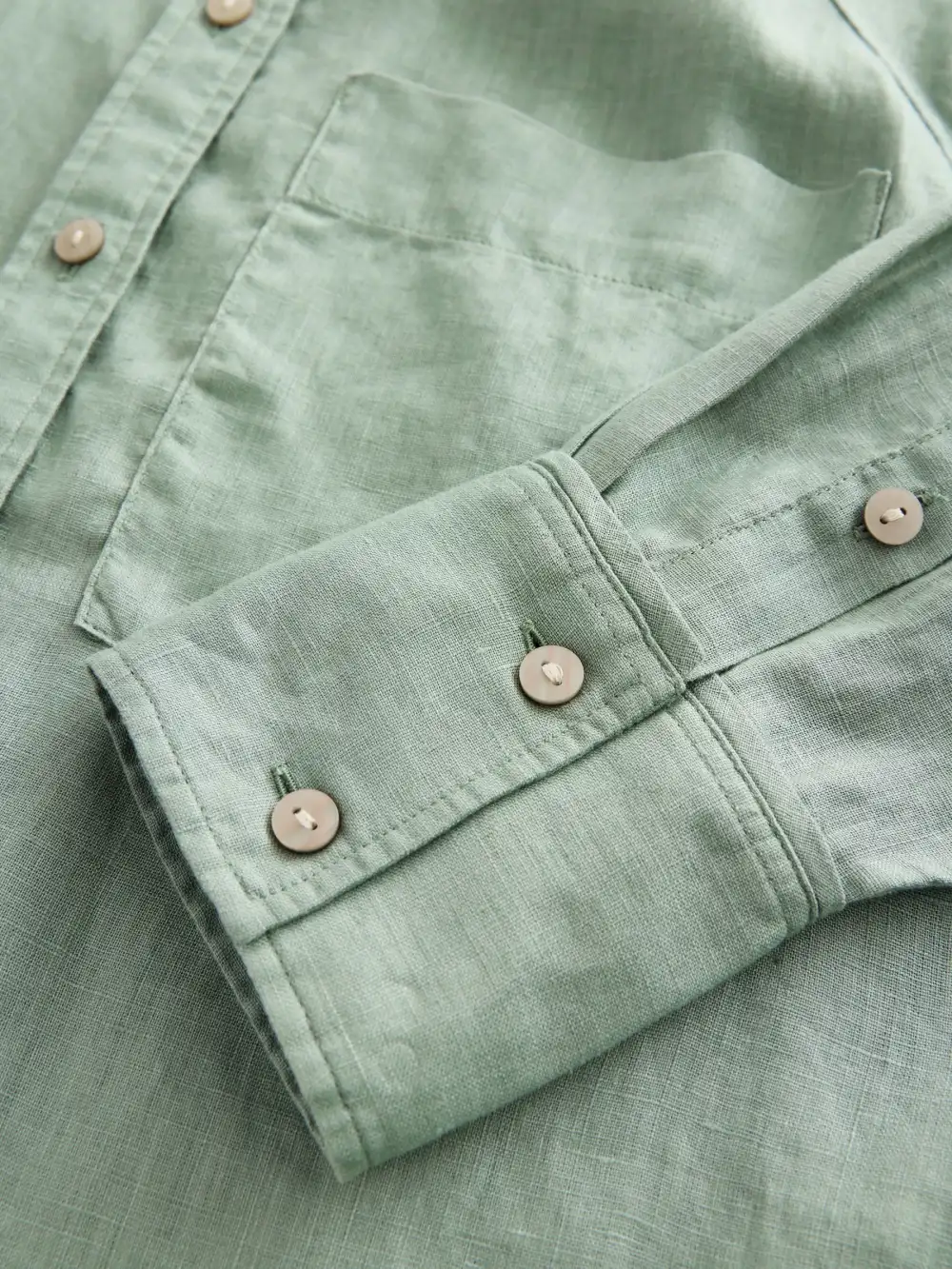 Loose Fit Long Sleeve Linen Button-Up Shirt