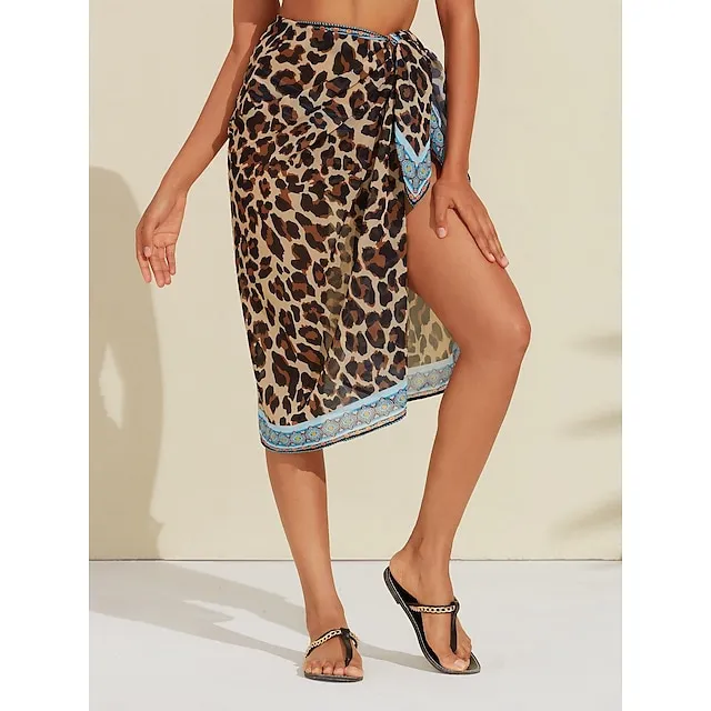 Leopard Print Sarong Cover Up