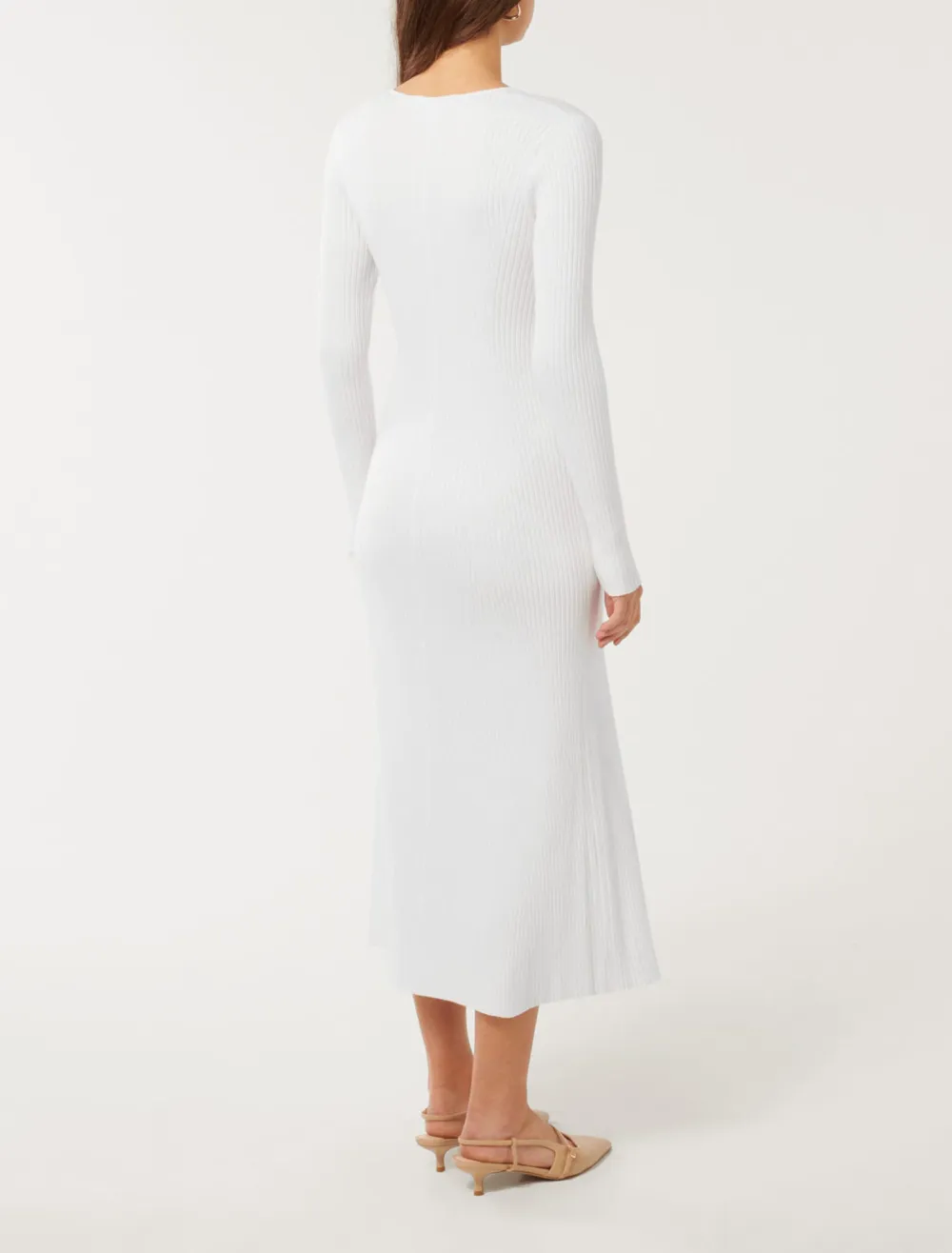 Rib Detail Midi Dress