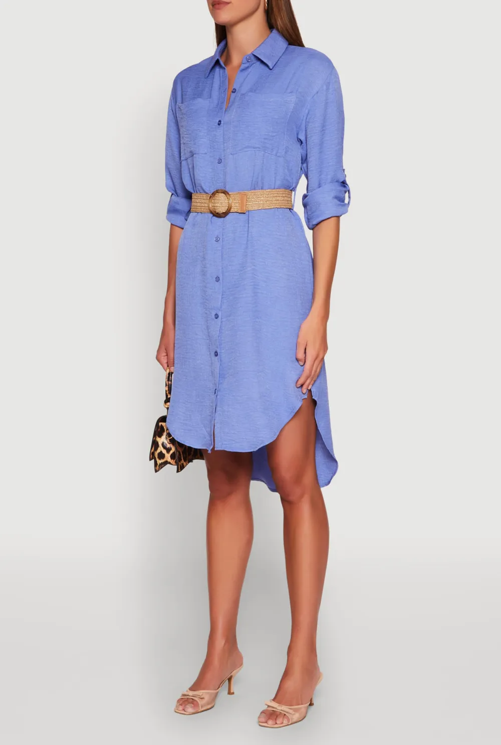 Three Quarter Sleeved Shirt Dress