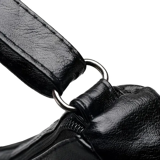 Women's Crossbody Bag Shoulder Bag PU Leather Outdoor Office Zipper Adjustable Large Capacity Lightweight Flower Black