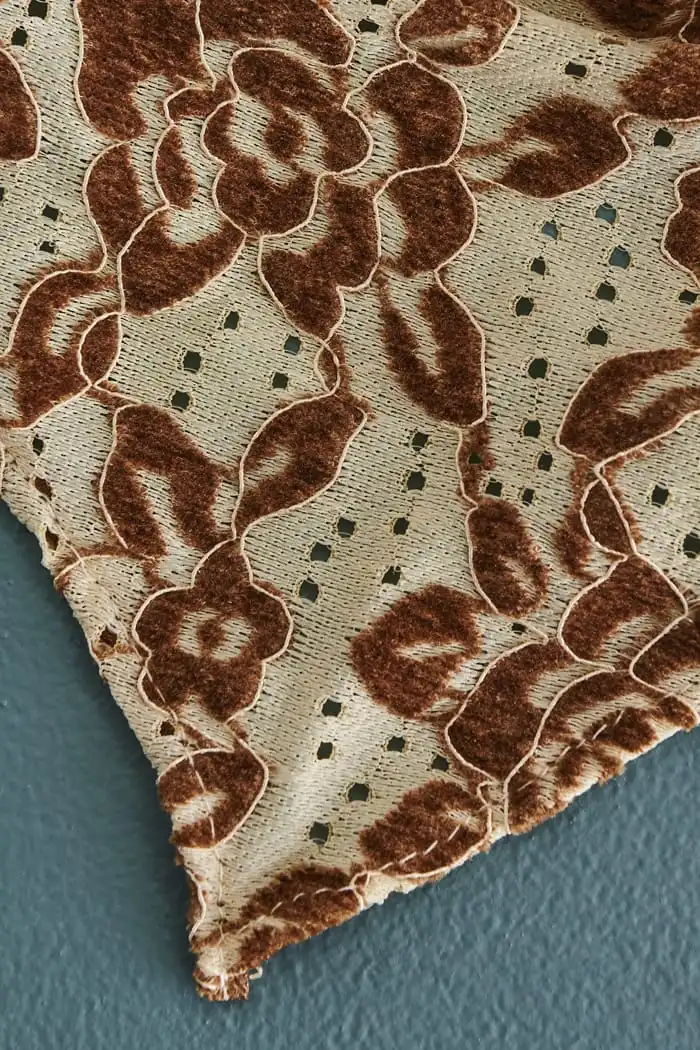 Brown Vintage Lace Rose Hair Scarf