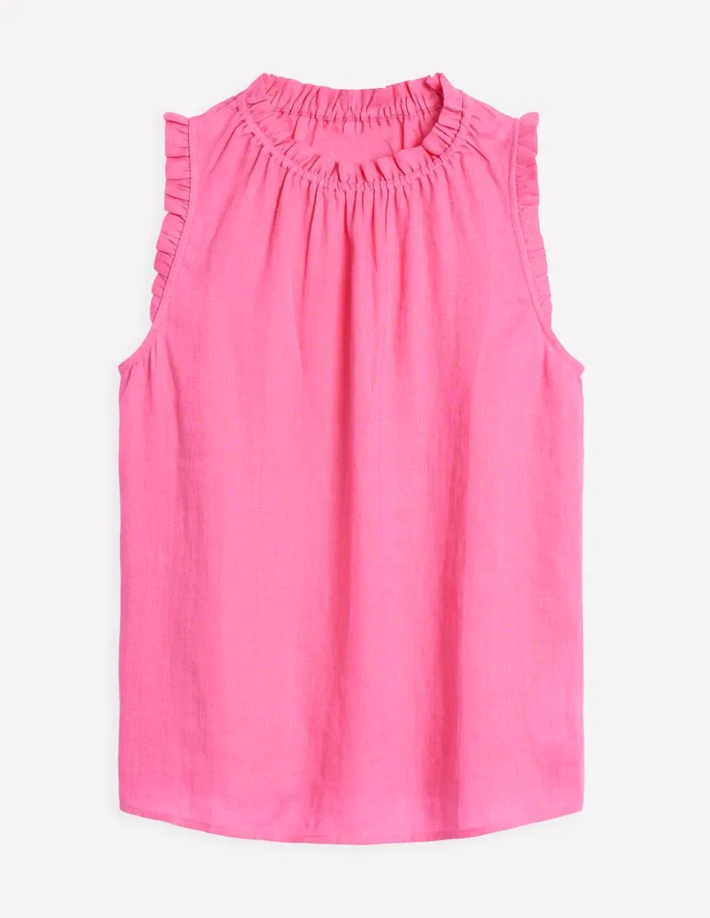 Pink Rose Ruffle Linen Top