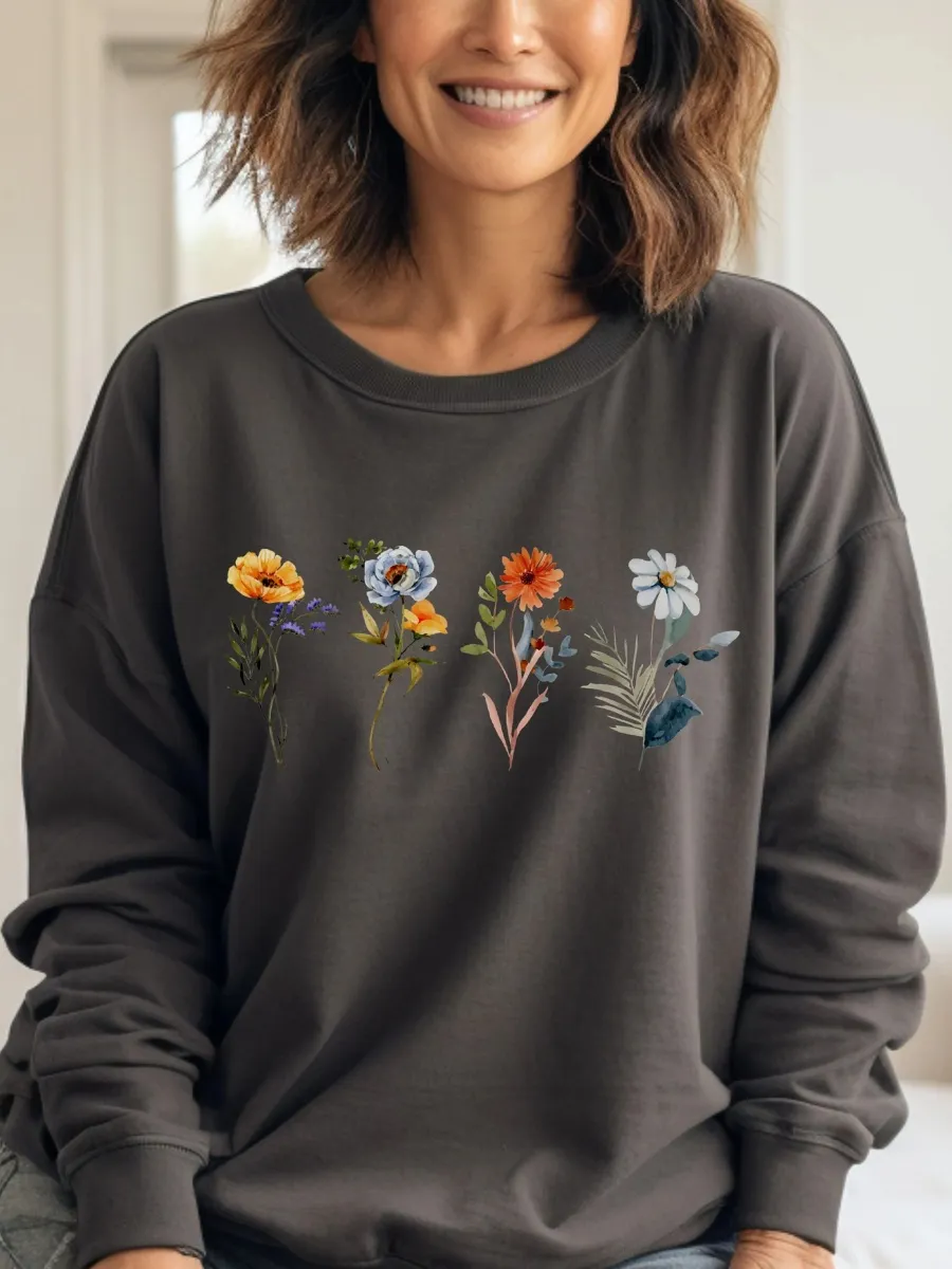 Watercolor Floral Sweatshirt