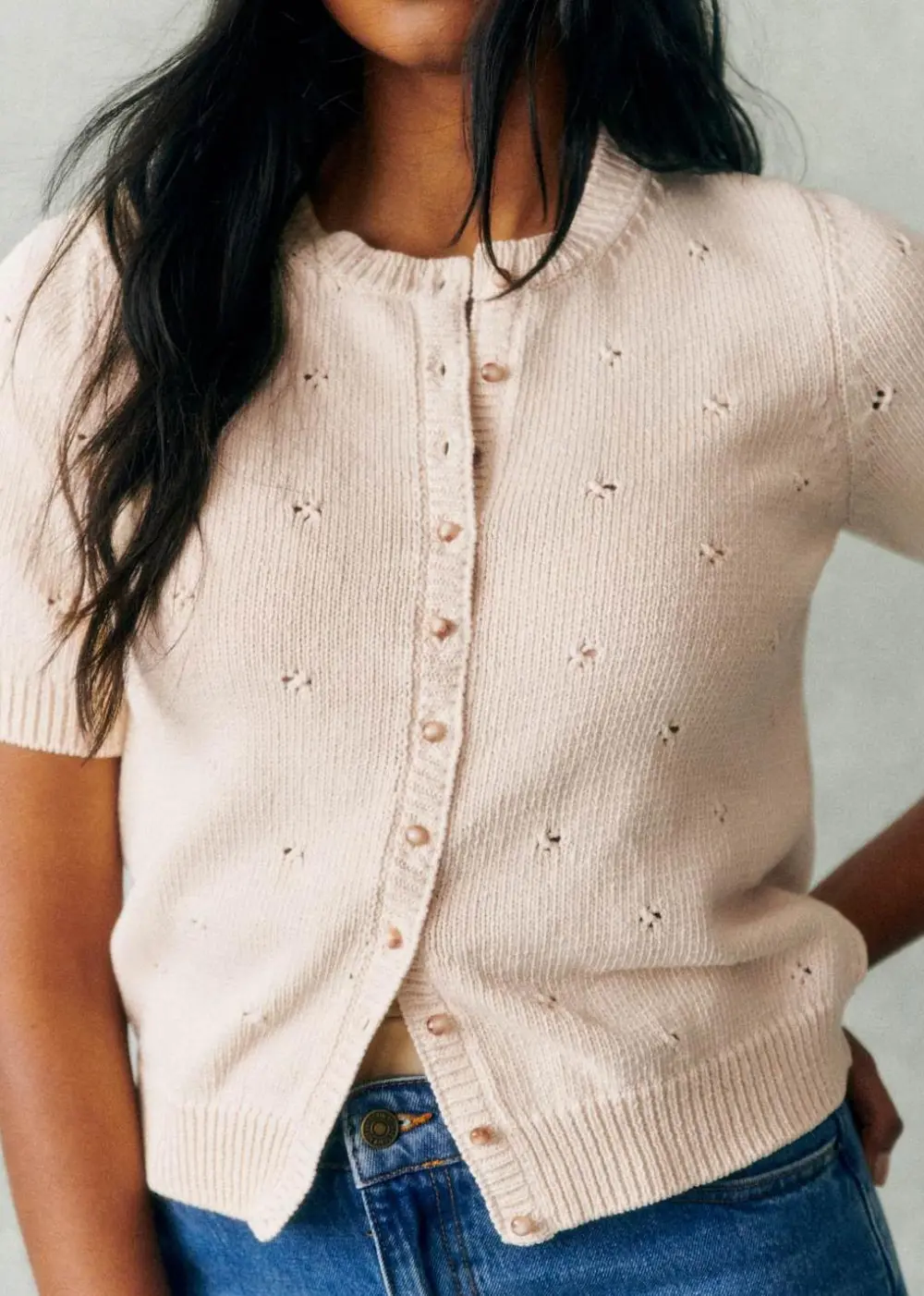 Short-Sleeved Embroidered Simple Shirt