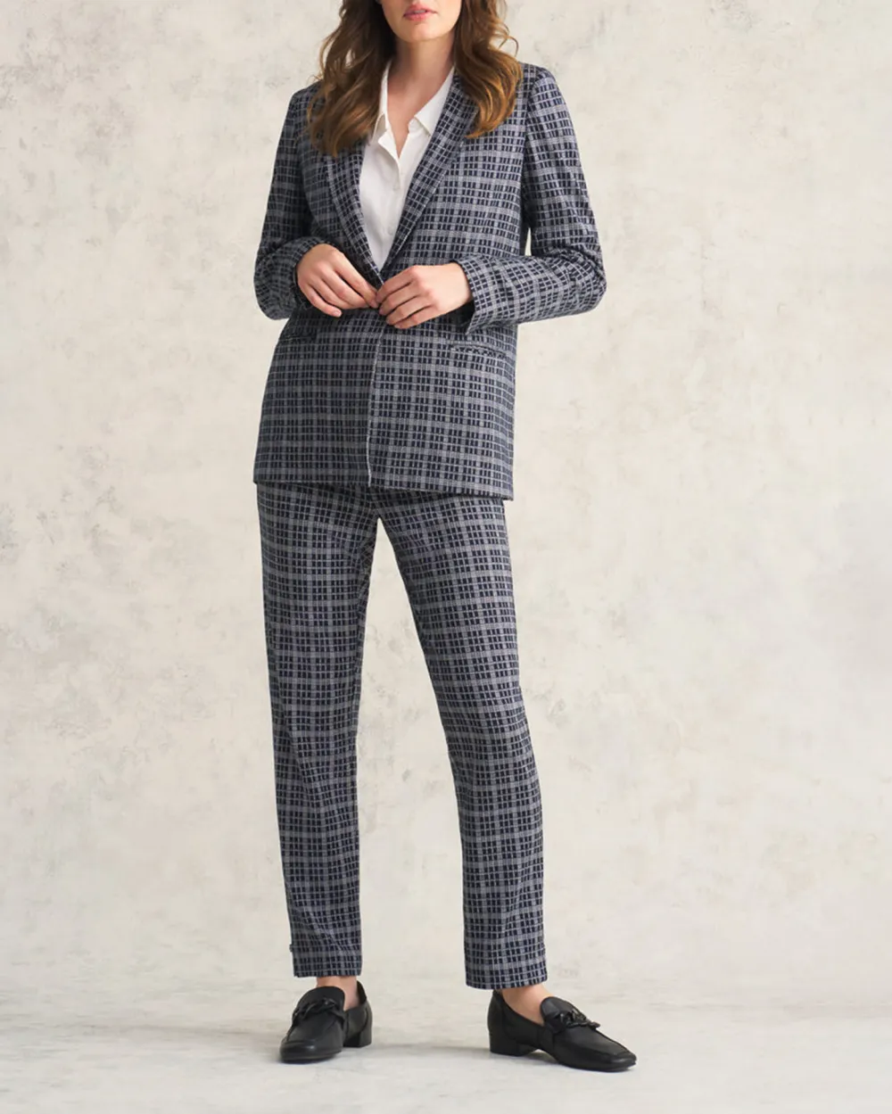 Checkered Single Breasted Blazer