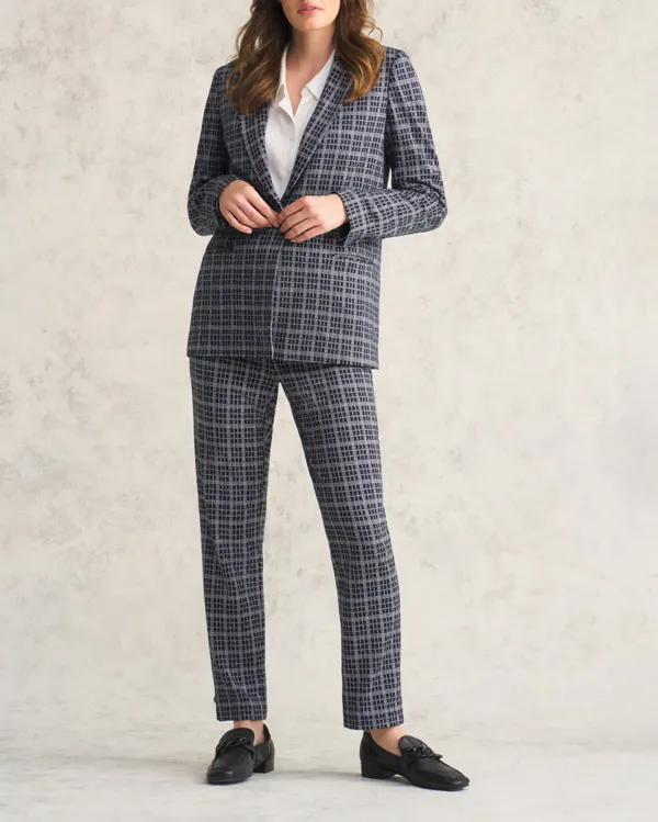 Checkered Single Breasted Blazer